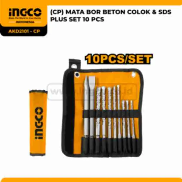 AKD2101 - CP - (CP) MATA BOR BETON 
COLOK & SDS PLUS SET 10 PCS